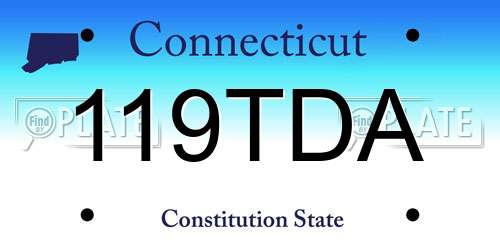119TDA Connecticut License Plate