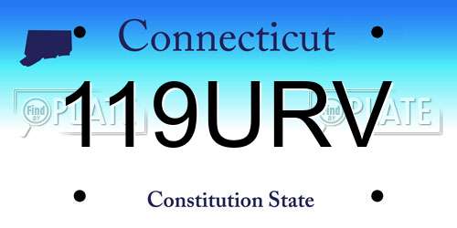 119URV Connecticut License Plate