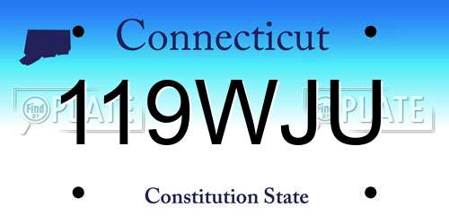 119WJU Connecticut License Plate