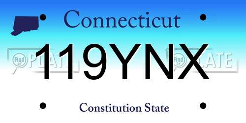 119YNX Connecticut License Plate