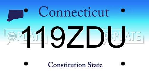 119ZDU Connecticut License Plate