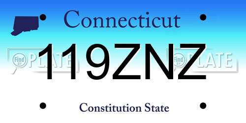 119ZNZ Connecticut License Plate