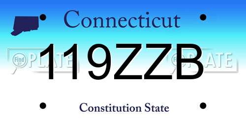 119ZZB Connecticut License Plate