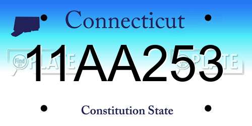 11AA253 Connecticut License Plate