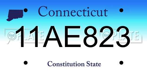 11AE823 Connecticut License Plate