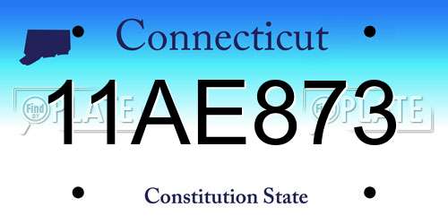 11AE873 Connecticut License Plate