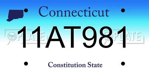 11AT981 Connecticut License Plate