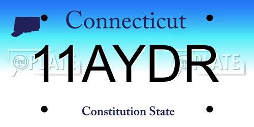 11AYDR Connecticut License Plate