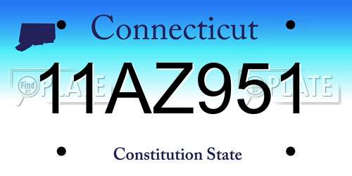 11AZ951 Connecticut License Plate