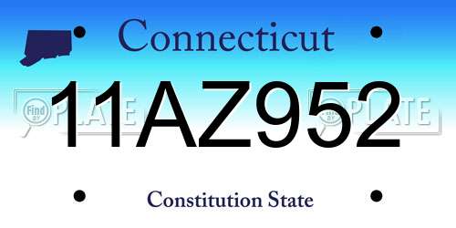 11AZ952 Connecticut License Plate
