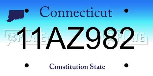 11AZ982 Connecticut License Plate