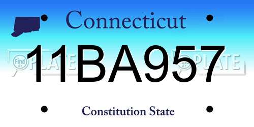 11BA957 Connecticut License Plate