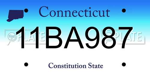 11BA987 Connecticut License Plate