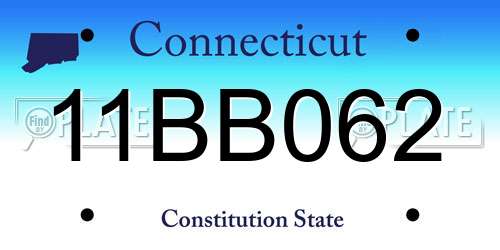 11BB062 Connecticut License Plate