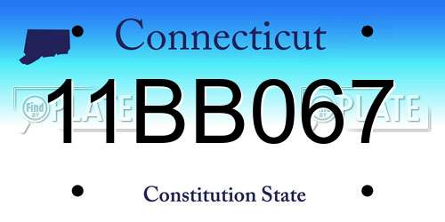 11BB067 Connecticut License Plate