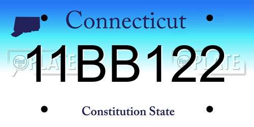 11BB122 Connecticut License Plate