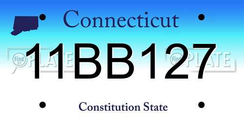 11BB127 Connecticut License Plate
