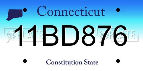 11BD876 Connecticut License Plate