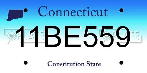 11BE559 Connecticut License Plate