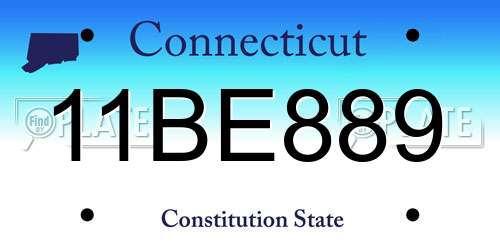 11BE889 Connecticut License Plate