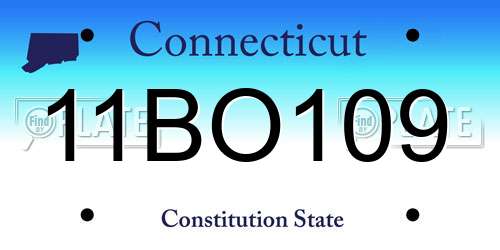 11BO109 Connecticut License Plate
