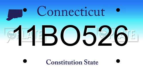 11BO526 Connecticut License Plate