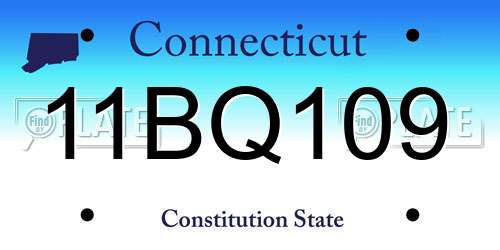 11BQ109 Connecticut License Plate