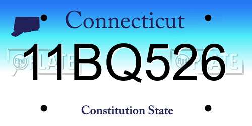 11BQ526 Connecticut License Plate