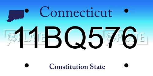 11BQ576 Connecticut License Plate