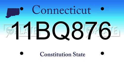 11BQ876 Connecticut License Plate