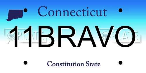 11BRAVO Connecticut License Plate
