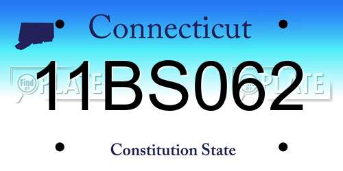 11BS062 Connecticut License Plate