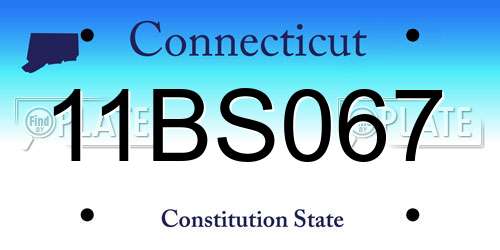 11BS067 Connecticut License Plate