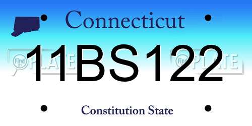 11BS122 Connecticut License Plate