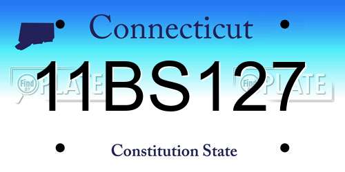 11BS127 Connecticut License Plate