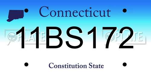 11BS172 Connecticut License Plate
