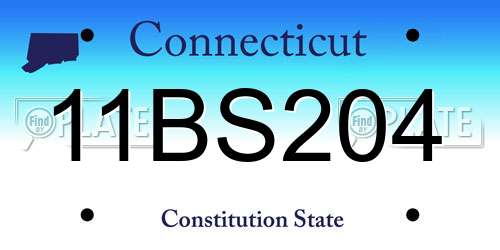 11BS204 Connecticut License Plate
