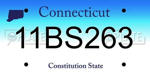 11BS263 Connecticut License Plate