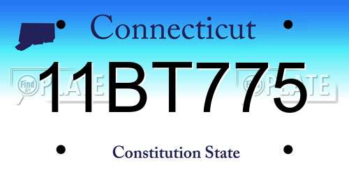 11BT775 Connecticut License Plate