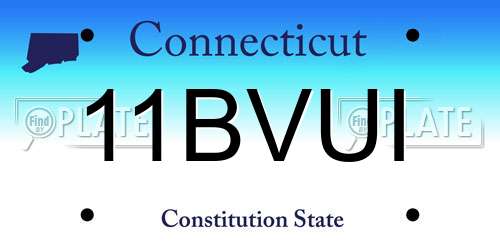 11BVUI Connecticut License Plate