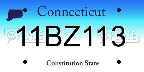 11BZ113 Connecticut License Plate