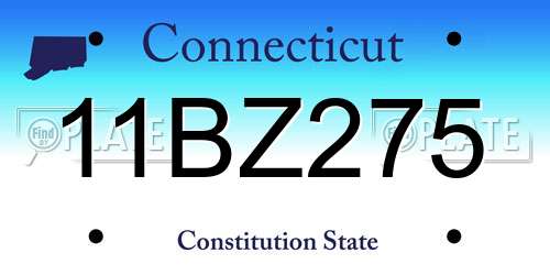 11BZ275 Connecticut License Plate