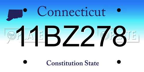 11BZ278 Connecticut License Plate