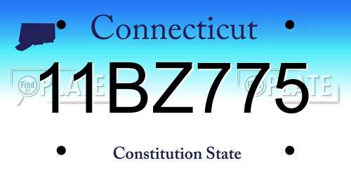 11BZ775 Connecticut License Plate