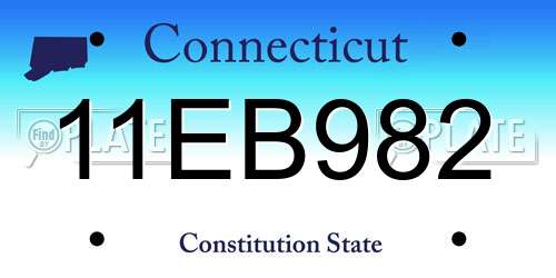 11EB982 Connecticut License Plate