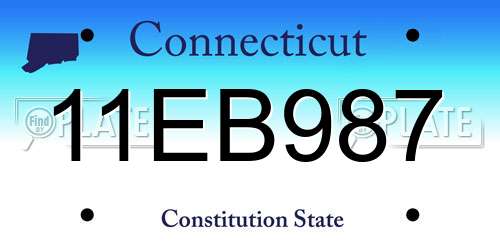 11EB987 Connecticut License Plate