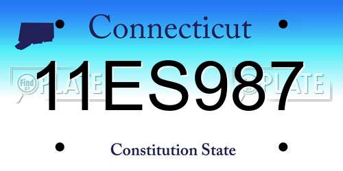 11ES987 Connecticut License Plate