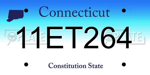 11ET264 Connecticut License Plate