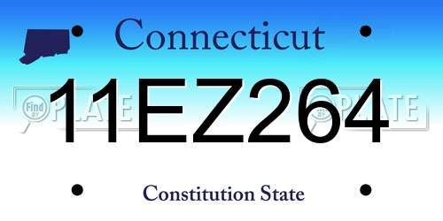 11EZ264 Connecticut License Plate