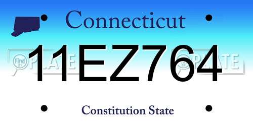 11EZ764 Connecticut License Plate